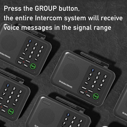 Generic Wireless Intercom System, 3 Units Set Intercoms for Home House Business Office Audio Intercom Communication, 10 Channel, 2 Mile Range 3 Stations with Monitor Function