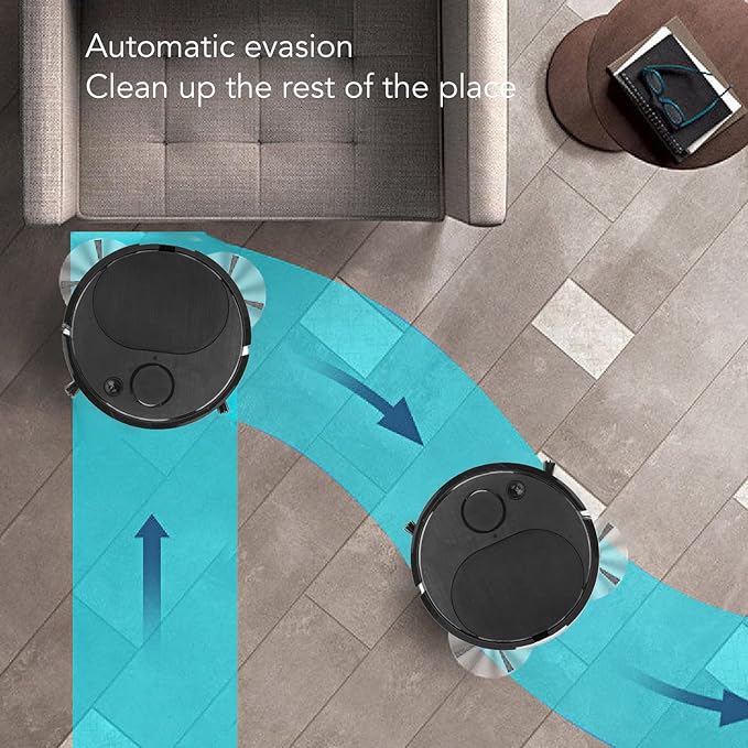 Robot Vacuum and Mop Combo, Personalized Cleaning Recommendations, Robot Vacuum Cleaner Good for Pet Hair, Carpets, Hard Floors(Black)