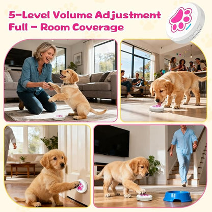 ChunHee Dog Bells to Go Outside – Bell for Dogs to Ring to Go Potty | Dog Door Bell with 5 Adjustable Volume & 36 Ringtones | Chew-Proof Dog Potty Bell | Bells for Dog Training to Go Outside