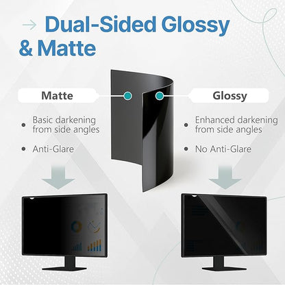 VINTEZ 23.6 Inch 16:9 Privacy Screen for Computer Monitor and Laptop - Anti Glare Protector Film Blue Light Filter Eye Protection - Computer Screen Privacy Shield, [1 Pack]