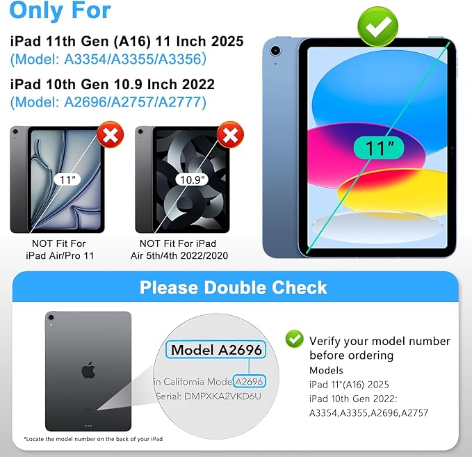 Privacy Screen Protector for iPad 11th Generation (A16) 2025/ 10th Gen 2022, Anti-Spy Tempered Glass Film for iPad A16, Touch Sensitive，Bubble Free, Case Friendly, 1 Pack