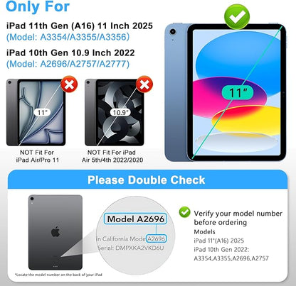 Privacy Screen Protector for iPad 11th Generation (A16) 2025/ 10th Gen 2022, Anti-Spy Tempered Glass Film for iPad A16, Touch Sensitive，Bubble Free, Case Friendly, 1 Pack