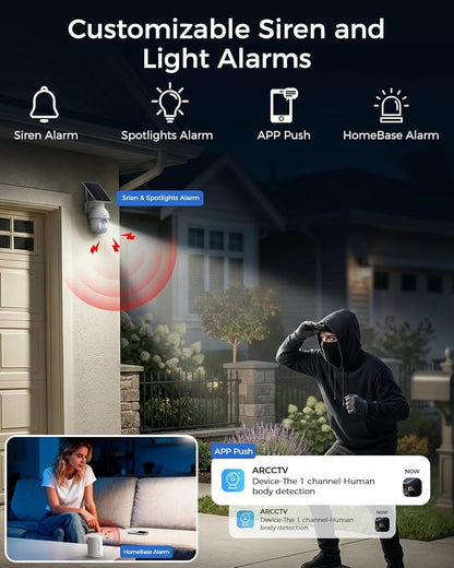 4MP Solar Camera Outdoor Wireless, Compatible ObligzBase Only