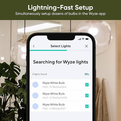 WYZE BULB COLOR RGB, 4-PACK, 16 MILLION COLORS AND TUNABLE WHITE WITH APP CONTROL