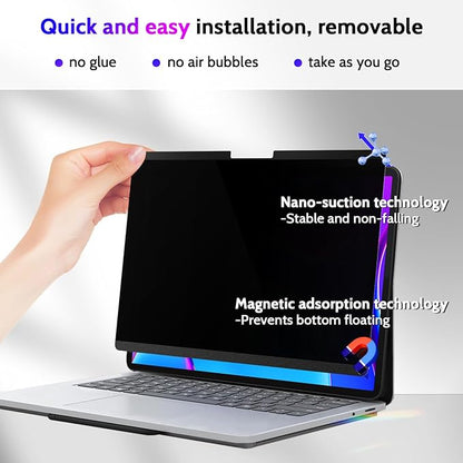 Peslv Magnetic Privacy Screen for Microsoft Surface Laptop Studio 2/1 14.4-Inch, Removable Anti Blue Light Glare Filter, Black Security Private Spy Block Protector