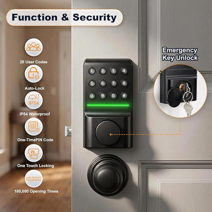 SEPOX® Keyless Entry Deadbolt, Offline Smart Keypad Doorlock, LED Indicator