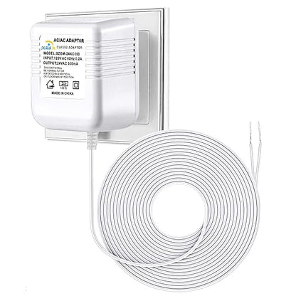 Doorbell Transformer 24V Adapter for Ring Video Doorbell Compatible with Nest Honeywell Ecobee Sensis Video Doorbells (16.4FT White, 12.0, Watts)