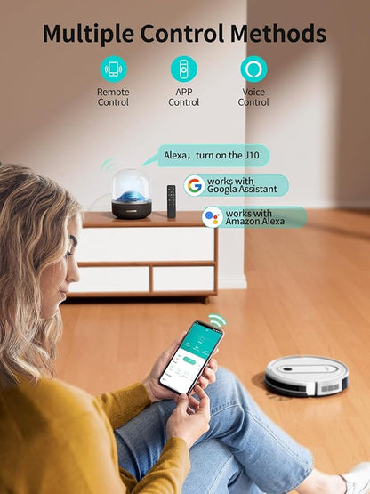 Airzeen Robot Vacuum and Mop - 4000Pa Powerful Suction, APP/Alexa Control, 3-in-1 Cleaning Solution with Auto Self-Charging, Perfect for Pet Hair, Carpets, and Hard Floors