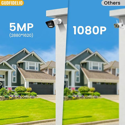 Wired PoE Security Camera System CCTV IP Cameras 4 Packs Kit
