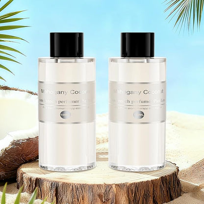 Amor Lyris 2 Packs Essential Oil Refill for Smart Car Air Freshener, 3.5OZ Car Diffuser Refill, Aromatherapy Perfume Refill (4-8 Months Use), Natural Plant Extracts, Mahogany Coconut