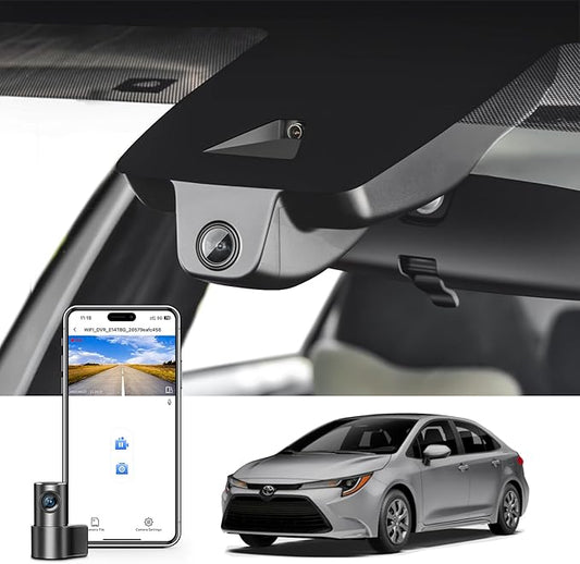 mangoal Front 4K & Rear 1080p Dash Cam Custom fit for Toyota Corolla Gen12 E210 2023 2024 2025 2026 (Model A),LE SE XLE XSE Hybrid Hatchback, Integrated OEM Look,2160P UHD Video,App & WiFi,128GB Card