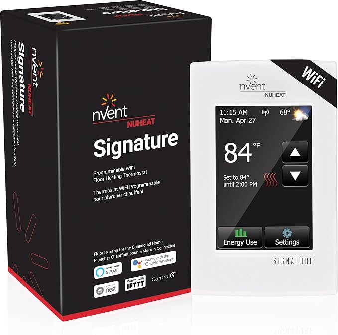 Nuheat nVent Signature AC0055 WiFi Programmable Floor Heating Thermostat