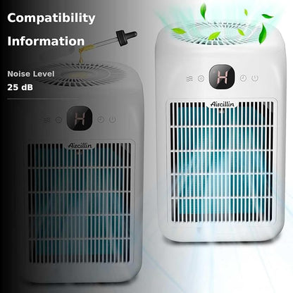 Aircillin Air Purifiers for Home Large Room, Up to 908 Sq Ft Each, HEPA Air Purifiers for Bedroom with Aromatherapy, HEPA Filter for Smoke, Pet Dander, and 99.9% of 0.1 Micron Particles 2-Pack white