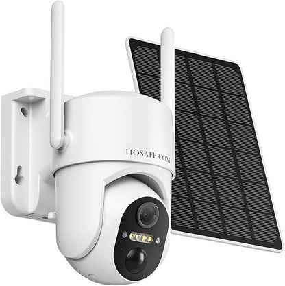 Solar Security Cameras Wireless Outdoor, WiFi Cameras for Home Security, 360° View Outdoor Camera Wireless, 2K Color Night Vision, AI Motion Detection, Instant Alert, 2-Way Audio, Cloud/SD Storage