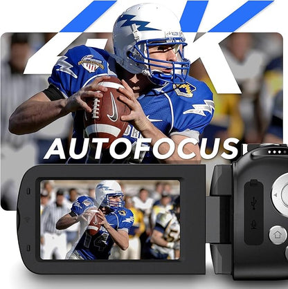 4K Video Camera Camcorder Ultra HD 64MP Vlogging Camera for YouTube 28X Digital Zoom 270° Rotation Screen 3.0" Vlog Camera with Night Vision Video Recorder with WiFi Connection