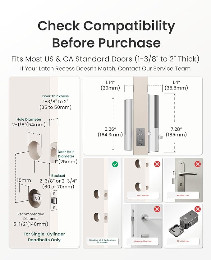 DESLOC Smart Lock K120 with GPT 3D Fingerprint, 15,000mAh Battery (Up to 16 Months), Keyless Entry Door Lock with Built-in WiFi, IP65 BHMA Grade 3 Deadbolt for Home, Rental & Airbnb, Silver
