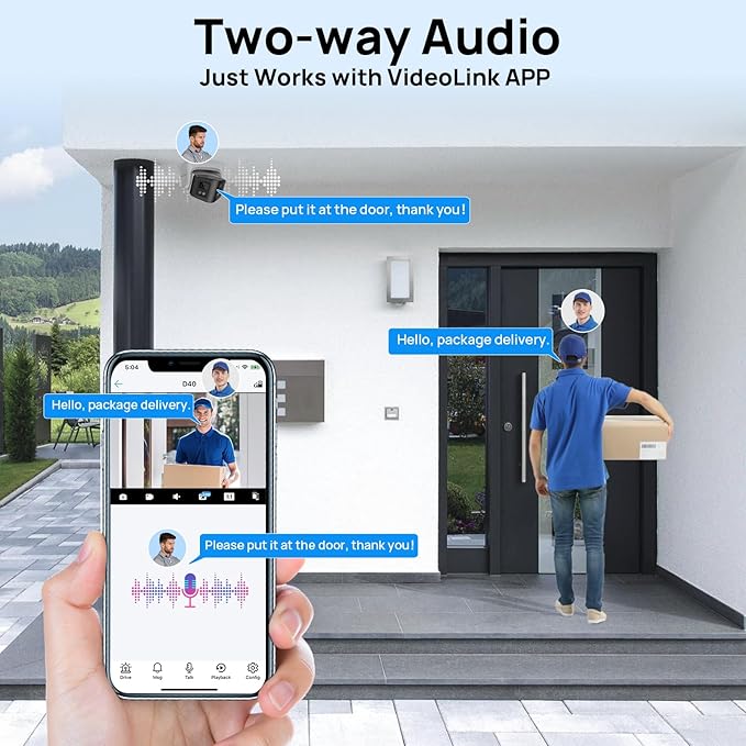 PANOEAGLE 4MP Dual Lens PoE IP Camera Outdoor with 170° Panoramic Wide Angle,Full Color& IR Night Vision,Human Detection,Two-Way Talk, Micro SD Card Slot, IP67, WDR