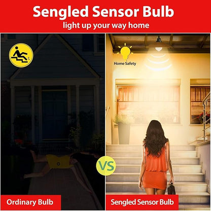 Sengled Motion Sensor Light Bulbs, A19 LED Dusk to Dawn Bulbs 3000K Soft White, Motion Activated Indoor Outdoor Light Bulbs 8.8W (60W Equivalent) 800 Lumens for Porch, Garage, Hallway, 2 Pack