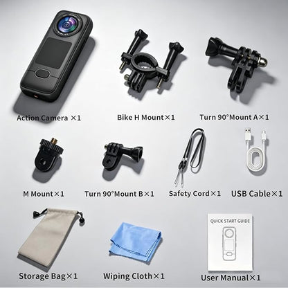 4K Action Camera, 3.5Hrs Battery Life Body Camera Hands-Free Recording, IPX6 Waterproof Portable Vlogging Camera with 1.4" HD Screen, Video Recorder with WiFi for Travel, Cycling, Motorcycle, Bloggers