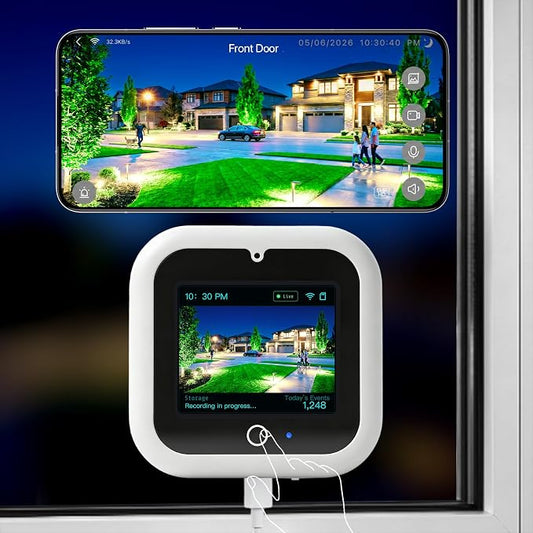 Window Camera with Smart Screen, 3K 5MP Indoor Window Security Camera, AI Color Night Vision for Home Security, 2.4G&5GHz WiFi, Motion Detection, Work w/Alexa&Google Assistant, Dome Cameras