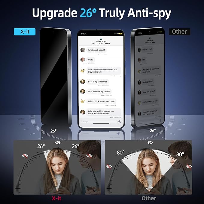 X-it for Samsung Galaxy S25 Plus Screen Protector Privacy 6.7" [Auto Alignment/Dust Removal],Bubble-Free,[100% Ultrasonic Fingerprint ID] Easy Installation Full Coverage Anti-Spy [Non-Glass] 2 Packs