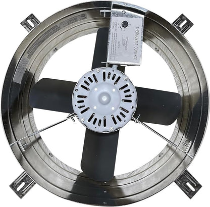 iLiving ILG8G14-12T Automatic Gable Mount Attic Ventilator Fan with Adjustable Thermostat, 2.85 Amp, 2339 CFM, Single-Speed