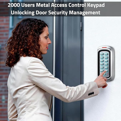 Wireless WiFi Access Control Keypad, 12V DC Metal Door Access Control System, IP68 Waterproof, TUYA Wireless Remote Unlock, Universal Keyless Entry Keypad for Garage Door Opener, Gate Opener