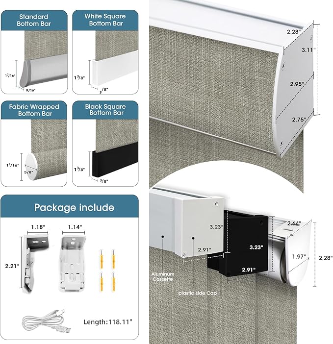 SmartWings Motorized 100% Blackout Shades Blinds, Custom Size, Cordless Window Shades with Rechargeable Battery, Work with Matter/Apple HomeKit, Alexa, Thread/Zigbee, Remote Optional, Vigor Sage