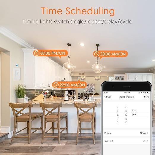 Upgraded Smart Light Switch WiFi Switch Touch Wall Switch 1 Gang | Compatible with Alexa Google Home (Turn On/Off Indicator Light )