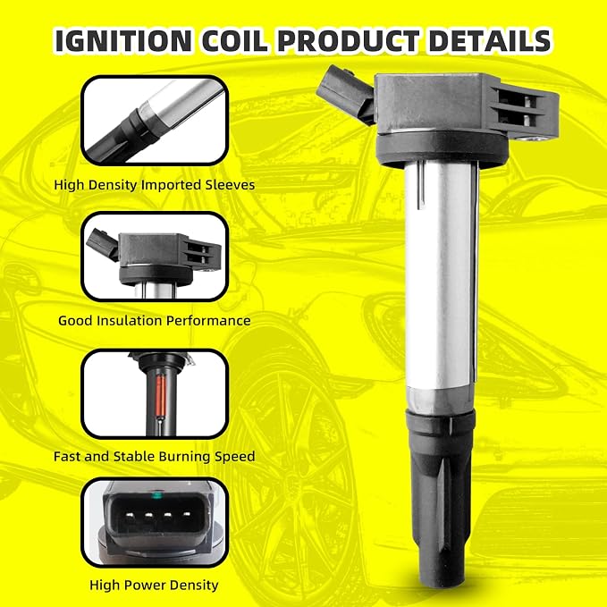Set of 6 Ignition Coils Pack UF487 90919-02255 & 6 PCS Iridium Spark Plugs
