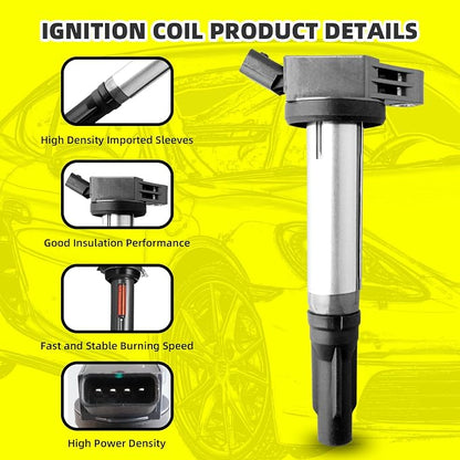 Set of 6 Ignition Coils Pack UF487 90919-02255 & 6 PCS Iridium Spark Plugs
