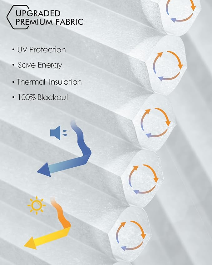 Yoolax Motorized Skylight Shades, Smart Cellular Shades Compatible with Alexa Google, Electric Cordless Honeycomb Blinds with Remote for Roof Inclined Plane Room (Light Filtering White)