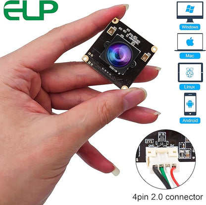 ELP 4K USB Camera 170degree Fisheye USB Webcam Board with Microphone,Ultra HD 3840X2160 30fp 4K Cameras,Wide Angle IMX317 Mini 4K USB Camera Module with Audio for Machine Vision,Smart Kiosk,Robot,ATM