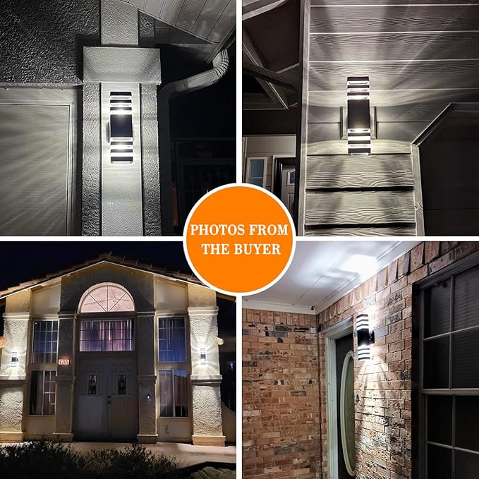 6 Pack Outdoor Lights, 14W IP65 3000K 1100LM Warm White Porch Lights, Aluminum for House Porch Patio Garage