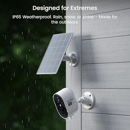 aosu 2K Solar Camera Outdoor Wireless, Cameras for Home Security, WiFi Camera for Home Surveillance with Spotlight Color Night Vision, PIR/AI Motion Detection, 2-Way Talk, IP66 Waterproof