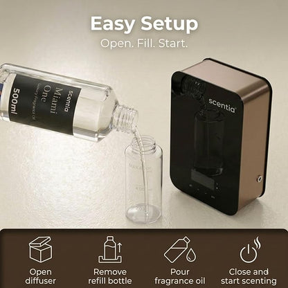 HVAC Scent Diffuser System with App | Waterless Diffuser for Home, Office, Large Room, Studio, Yoga,| Coverage Upto 2500 Sq.ft | Scentia CASA SC 2000 Black/Rose Gold