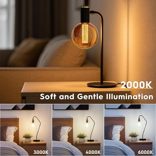 Globe Decorative Light Bulbs Warm, Oversized Vintage Edison Dimmable LED Bulb, 3.5W Low Lumen Eye-Caring Soft Dim Lighting for Mood(Not Daylight White), E26 Medium Base, Amber RN G125