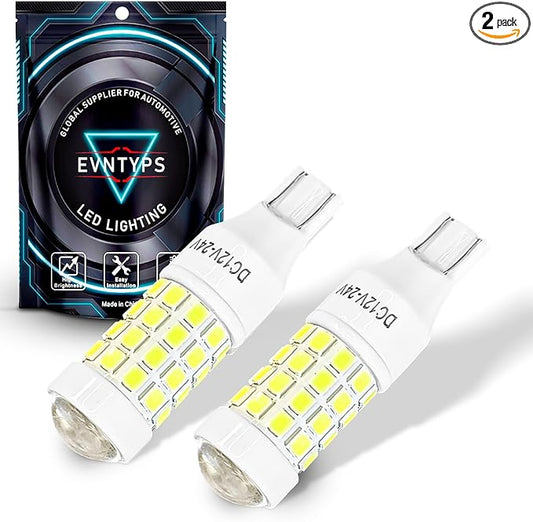 921 LED Bulb for Reverse Lights,906 922 W16W 912 LED Bulb with Projector Replacement for Back Up Lights，46smd 500% Brighter,6000K White Nano-Ceramic Cooling T15 Reverse Bulbs (2pcs)