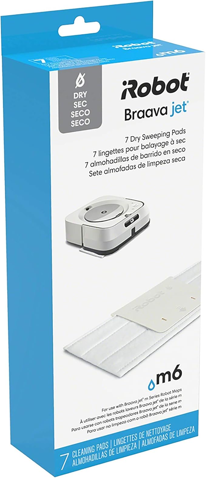 iRobot® Authentic Replacement Parts- Braava Jet® m Series Dry Sweeping Pads, (7-Pack)