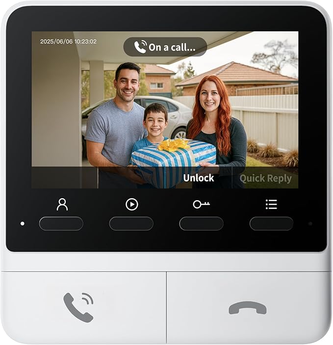 SwitchBot 4.3 Inch Monitor for Intercom Installation, Advanced Monitor for Smart Video Doorbell