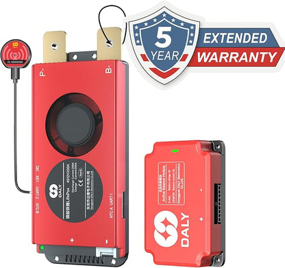 DALY BMS 12V 4S 200A Balance - Smart Bluetooth BMS with 5A Active Cell Balancing for 12V LiFePO4 Battery Pack RV Campers Boating Overlanding Home Energy