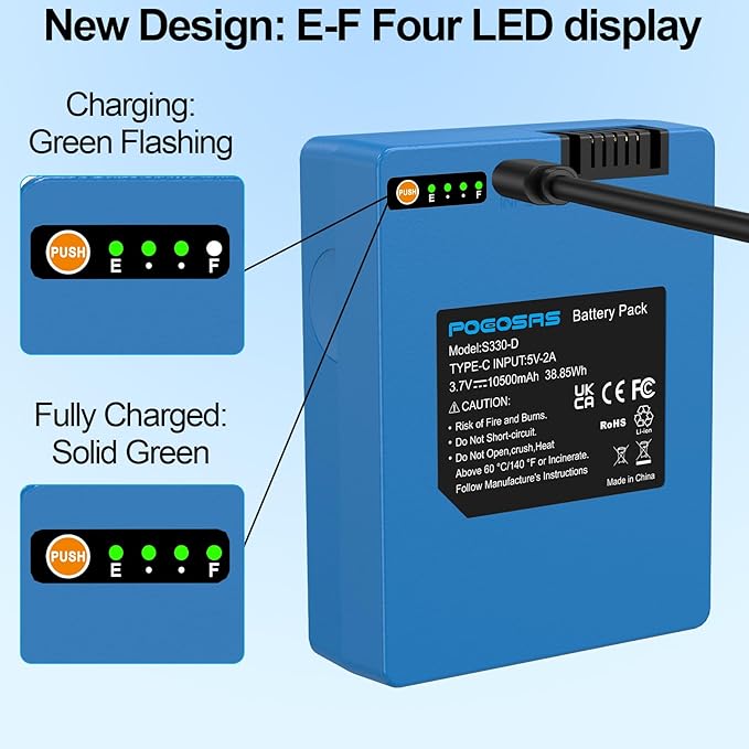 Replacement Battery for Eufy S330 S230 S220 E330, 10500mAh Li-ion Battery Compatible with eufyCam S4, eufy Smart Drop Video, Smart Door Lock, T8520 T8520S T8520J11 T8531 E8531JY1 T8520T11