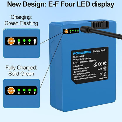Replacement Battery for Eufy S330 S230 S220 E330, 10500mAh Li-ion Battery Compatible with eufyCam S4, eufy Smart Drop Video, Smart Door Lock, T8520 T8520S T8520J11 T8531 E8531JY1 T8520T11
