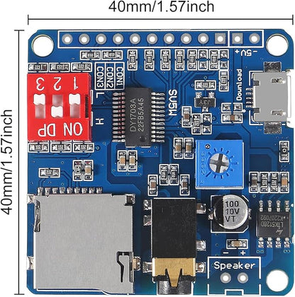 Diann 4pcs MP3 Voice Playback Module DY-SV5W Player Music Voice Board IO Trigger UART Serial Adapter Control Playback Module Sound Board Amplifier Board Support 32G Card