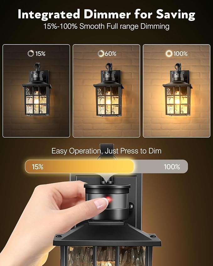 VIANIS Black Motion Sensor Porch Lights Outdoor, 100% Aluminum Anti-Rust