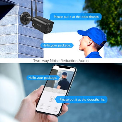 (2026 Update) Wireless WiFi Outdoor Security Camera System with Dual Antenna Cameras, 55% Stronger Signal, 130° Wide Angle, 65ft Night Vision, 2-Way Audio, No Monthly Fee, Home NVR Security System
