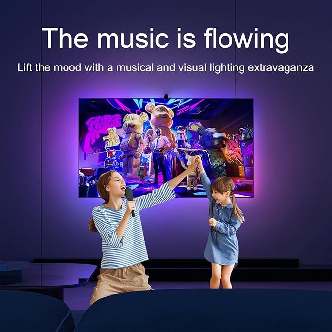 Llumtang TV Backlight for 65-70 inch TVs | Color-Sync Technology | Multi-Color LED RGBMC Lights | Wi-Fi | App Controlled | AI Sync Sensor | Immersive Viewing Experience | Ambient Light