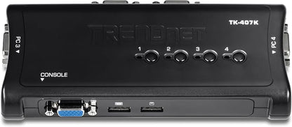 TRENDnet 4-Port USB KVM Switch, TK-407K, Black,NDAA & TAA Compliant