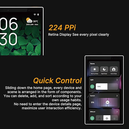 5 Inch Smart Home Control Panel Touchscreen, All - in - One Multimode Gateway Switch, White - Hands - Voice Control, Quick Device Management, Easy Installation for Home Auto