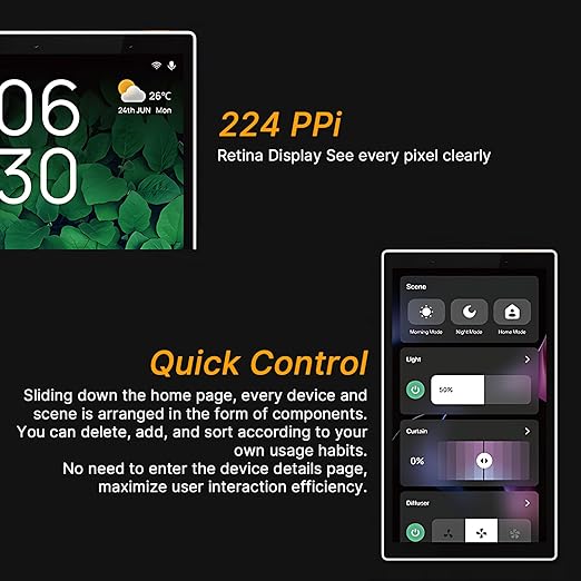 5 Inch Smart Home Control Panel Touchscreen, All-in-One Wall Mount Smart Switch with Built-in Multimode Gateway and Voice Assistant – Hands-Free Voice Control, Quick Smart Home Device Management